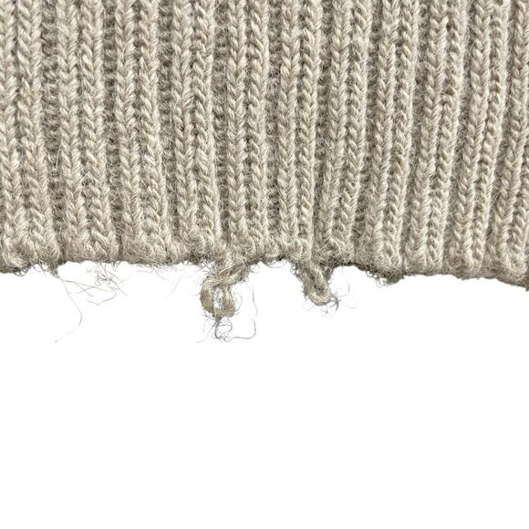 BARBARA BUI Wool Ribbed Long Button Front Cardigan Sweater Tan L - Picture 6 of 8